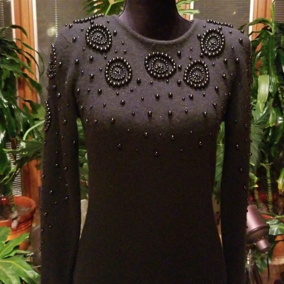 Vintage Outlander Beaded Black Dress - Picture 2 of 6